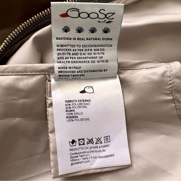 GOOSE Tech The Luxury Really Made In Italy Fashion Jacket Size S. - Picture 9 of 10